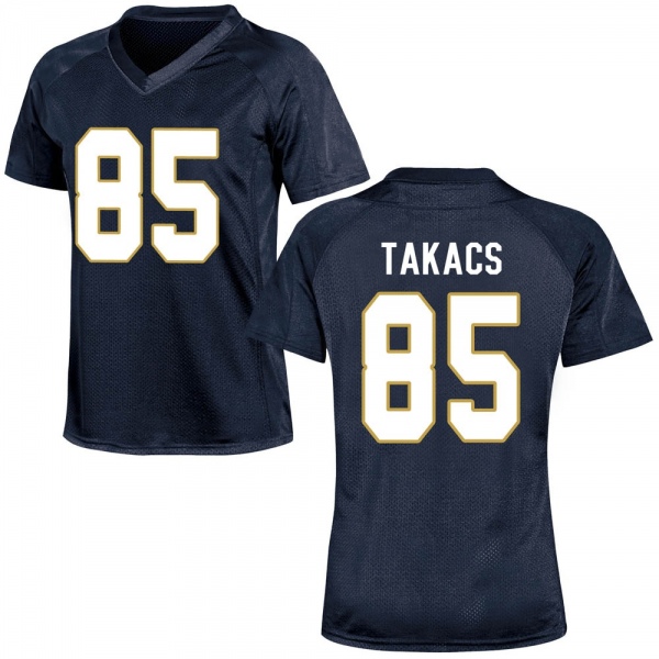George Takacs Notre Dame Fighting Irish NCAA Women's #85 Navy Blue Game College Stitched Football Jersey CGW0555SB